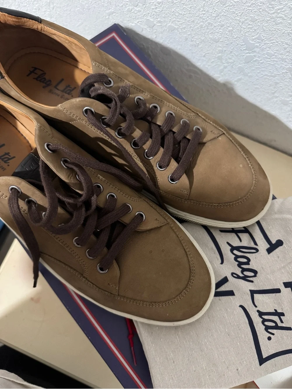 Men's Brown Nubuck Derby Sneakers